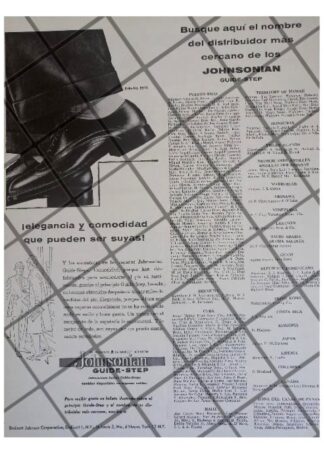 CARTEL PUBLICITARIO RETRO. ZAPATOS JOHNSON 1957