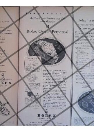 3 CARTELES RETRO RELOJES ROLEX AÑOS 50s /42