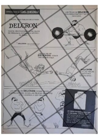 CARTEL RETRO TELAS DELCRON DIBUJOS:  ABEL QUEZADA /4