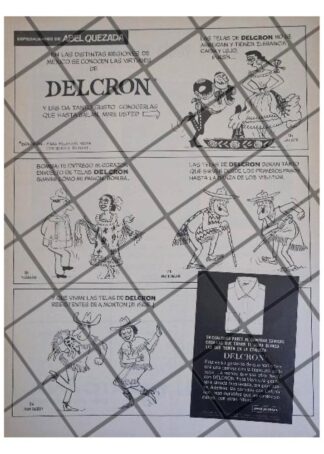 CARTEL RETRO TELAS DELCRON DIBUJOS:  ABEL QUEZADA /3
