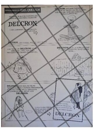 CARTEL RETRO TELAS DELCRON DIBUJOS ABEL QUEZADA /2