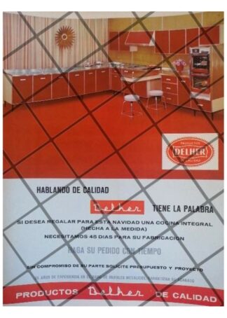 AFICHE PUBLICITARIO RETRO COCINAS DELHER 1966 /9