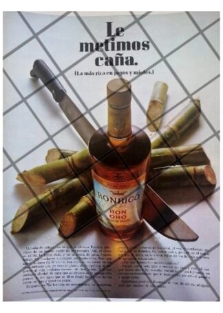 CARTEL PUBLICITARIO RETRO RONRICO RON ORO 1967
