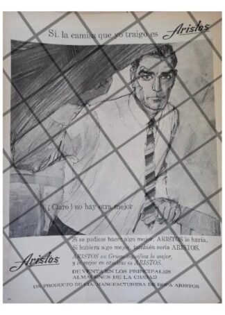 CARTEL PUBLICITARIO RETRO CAMISAS ARISTOS 1967
