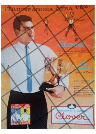 CARTEL PUBLICITARIO RETRO CAMISAS CLOVER 1964 /2