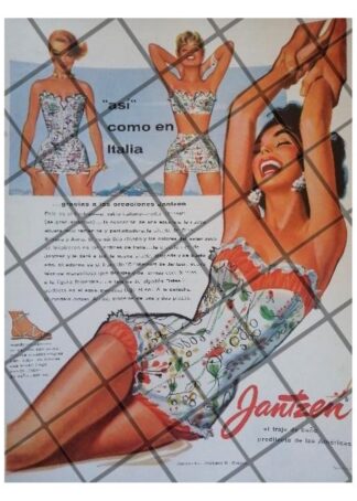 CARTEL PUBLICITARIO RETRO TRAJES DE BAÑO JANTZEN 1965 /3