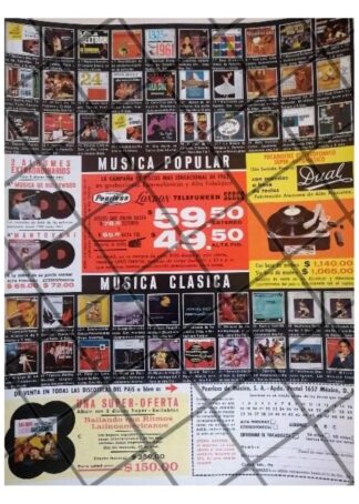 CARTEL PUBLICITARIO RETRO DISCOS PEERLESS 1962 /6