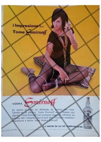 CARTEL PUBLICITARIO RETRO VODKA SMIRNOFF 1965 -655