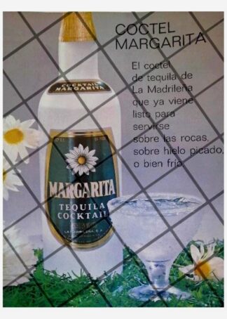 CARTEL PUBLICITARIO RETRO COCTEL MARGARITA 1969