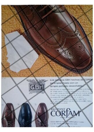 CARTEL PUBLICITARIO RETRO. ZAPATOS G.B.H. CORFAM 1966