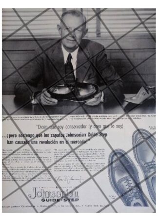 CARTEL RETRO. CHARLES F. JOHNSON Y ZAPATOS JOHNSONIAN