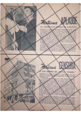 AFICHE ANTIGUO CENSURA AL HOTEL ROMFEL 1956