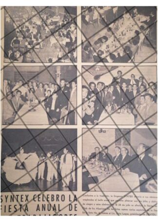 AFICHE RETRO FIESTA EMPRESA SYNTEX S.A 1956