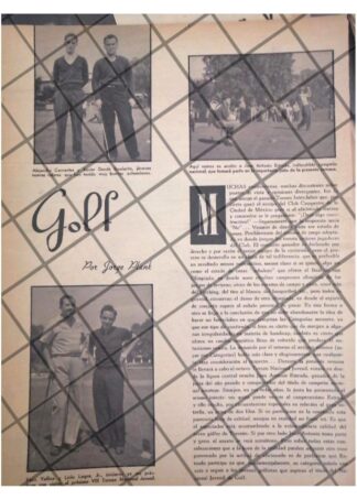 AFICHE RETRO GOLF. CLUB CAMPESTRE CDMX 1957