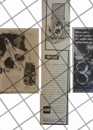 3 AFICHES PUBLICITARIOS RETRO. CAMARAS ROLLEI 1950s /2