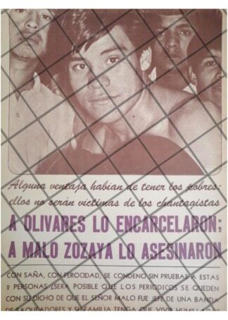 AFICHE RETRO ENCARCELAMIENTO DEL PUAS OLIVARES 1972