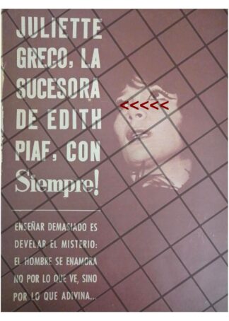 AFICHE RETRO. NOTA. JULIETTE GRECO 1970s