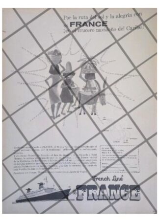 CARTEL RETRO CRUCEROS SS FRANCE 1964