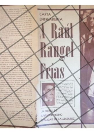 AFICHE RETRO. JOSE ALVARADO A RAUL RANGEL FRIAS 1960s