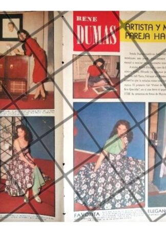 AFICHE RETRO. LA ACTRIZ RENEE DUMAS EN MEXICO 1956