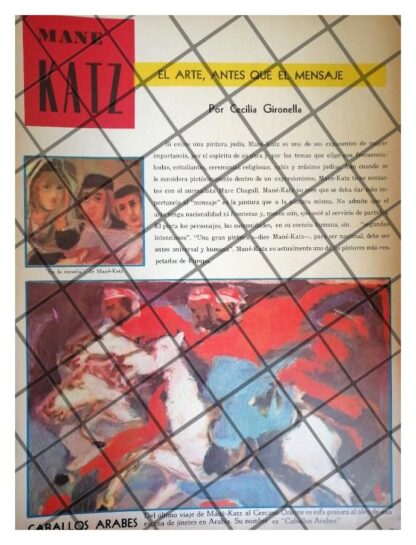 AFICHE RETRO EL PINTOR. MANE KATZ Y SUS OBRAS 1956