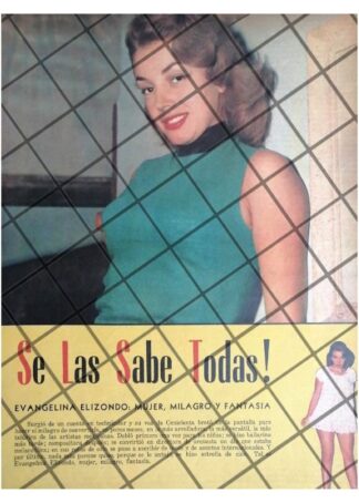 AFICHE RETRO INICIOS DE EVANGELINA ELIZONDO 1956