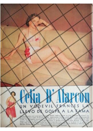 AFICHE RETRO INICIOS ACTRIZ. CELIA D´ALARCON 1955