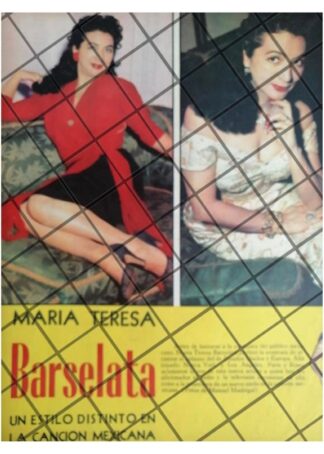 AFICHE RETRO ACTRIZ. MARIA TERESA BARCELETA 1955