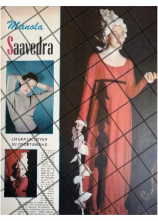 AFICHE RETRO INICIOS DE ACTRIZ. MANOLA SAAVEDRA