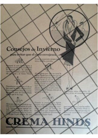 CARTEL PUBLICITARIO RETRO. CREMA HINDS 1931 -4
