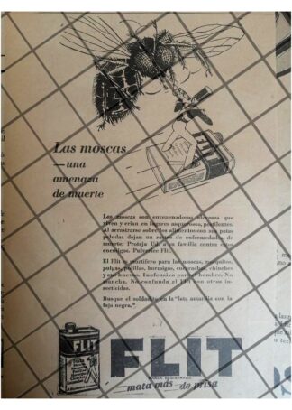 CARTEL PUBLICITARIO ANTIGUO INSECTICIDA FLIT 1930 -4