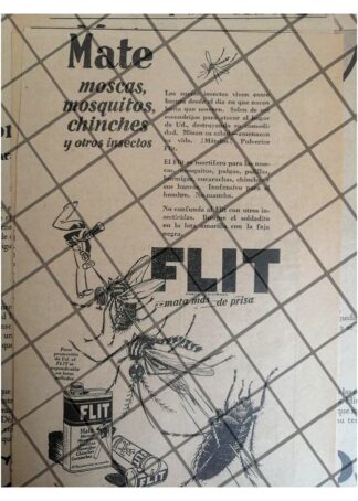 CARTEL PUBLICITARIO ANTIGUO INSECTICIDA FLIT 1930 -5