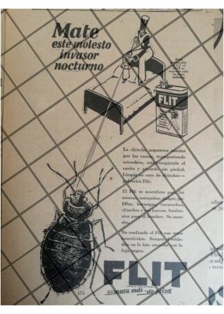 CARTEL PUBLICITARIO ANTIGUO INSECTICIDA FLIT 1931 -6