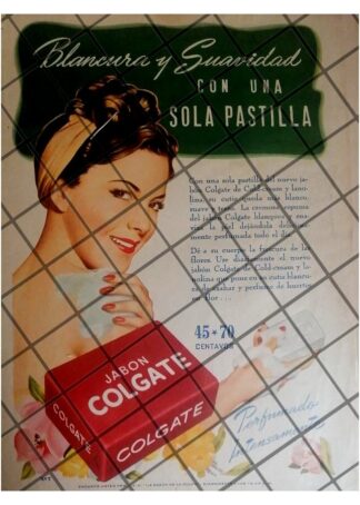 CARTEL PUBLICITARIO ANTIGUO JABON COLGATE 1946 /6