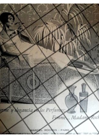 CARTEL PUBLICITARIO RETRO PERFUME MADAME ROCHAS 1967