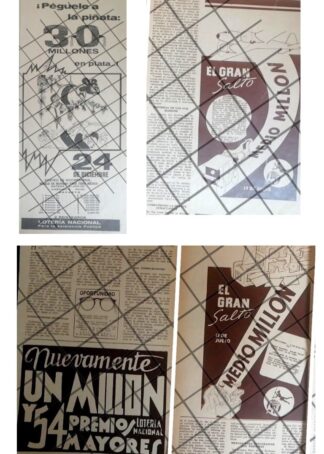4 AFICHES RETRO LOTERIA NACIONAL 1930s 50s /224