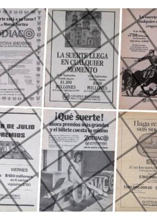 6 AFICHES PUBLICITARIOS RETRO LOTERIA NACIONAL 70s 80s/230