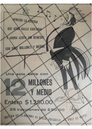 AFICHE PUBLICITARIO RETRO LOTERIA NACIONAL 1967 /234
