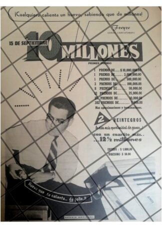 AFICHE RETRO RAFAEL FREYRE Y LA LOTERIA NACIONAL 1960s