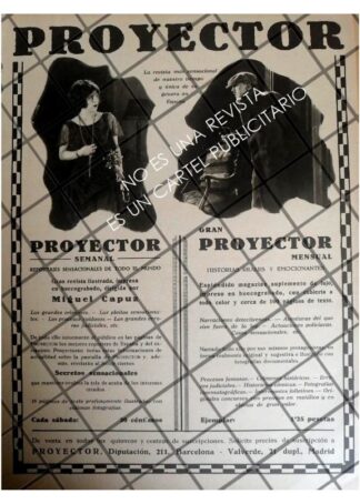 AFICHE PUBLICITARIO RETRO REVISTA PROYECTOR 1930
