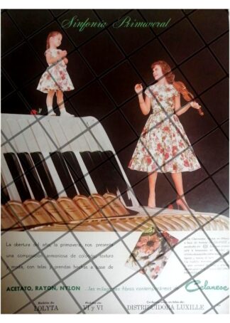 AFICHE PUBLICITARIO RETRO TELAS CELANESE MEXICANA S.A 1960 /7