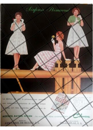 AFICHE PUBLICITARIO RETRO TELAS CELANESE MEXICANA S.A 1960 /8