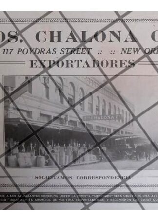 AFICHE PUBLICITARIO RETRO JOS CHALONA CO. 1913 RARE