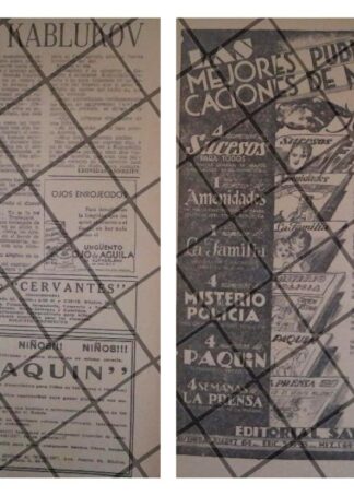 2 AFICHES PUBLICITARIOS RETRO LANZAN COMIC PAQUIN 1934