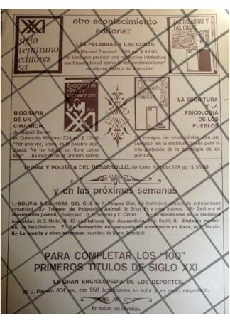 AFICHE PUBLICITARIO RETRO. EDITORIAL SIGLO XXI. 1963 /4