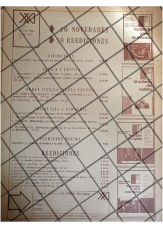 AFICHE PUBLICITARIO RETRO. EDITORIAL SIGLO XXI. 1960s /5