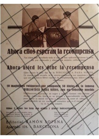 AFICHE PUBLICITARIO RETRO. EDITORIAL RAMON SOPENA 1930