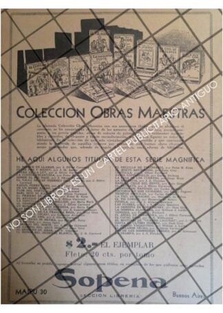 AFICHE PUBLICITARIO RETRO. EDITORIAL RAMON SOPENA 1929