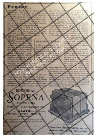 AFICHE PUBLICITARIO ANTIGUO EDITORIAL RAMON SOPENA 1931 3