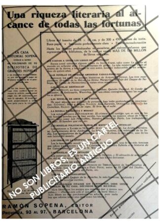 AFICHE PUBLICITARIO ANTIGUO EDITORIAL RAMON SOPENA 1931 5
